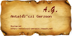Antalóczi Gerzson névjegykártya